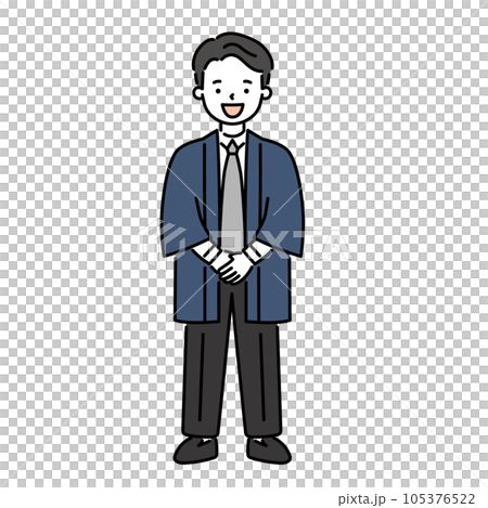 A smiling man wearing a happi coat 105376522