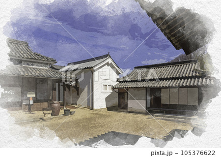 水彩画風 阿藤伯海記念公園 阿藤伯海旧居 岡山県浅口市 水彩画風 阿藤伯海記念公園 阿藤伯海旧居 岡山県浅口市 105376622
