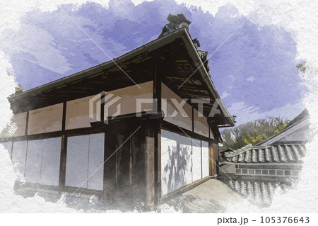 水彩画風 阿藤伯海記念公園 阿藤伯海旧居 岡山県浅口市 水彩画風 阿藤伯海記念公園 阿藤伯海旧居 岡山県浅口市 105376643