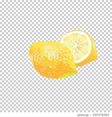 Crayon hand-drawn style lemon 105378265