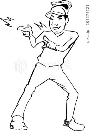 pointing man line only 105378521
