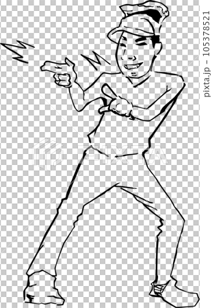 pointing man line only 105378521