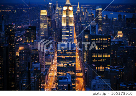 大都会の街並みと夜景の光 大都会の街並みと夜景の光 105378910