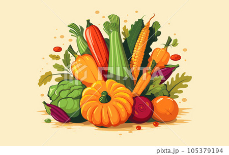Autumn pumpkins and leaves arrangement,Cute autumn color pumpkins,Pumpkin in flat style. Vegetable from the farm. Autumn pumpkins and leaves arrangement,Cute autumn color pumpkins,Pumpkin in flat style. Vegetable from the farm. 105379194