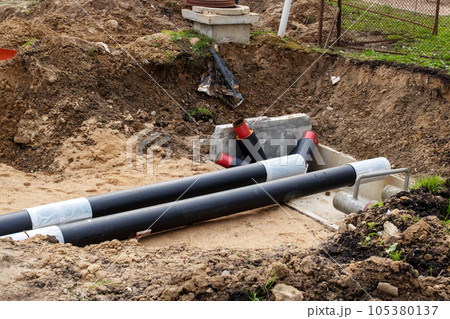 Pipes for heating water in the ground 105380137