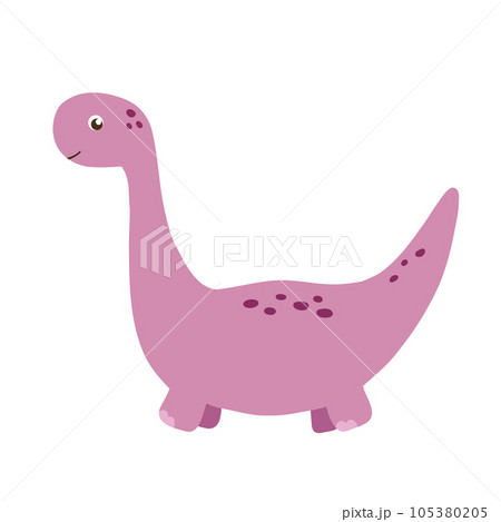 Cute little baby dinosaur. Vector colorful illustration isolated on white background for kids 105380205