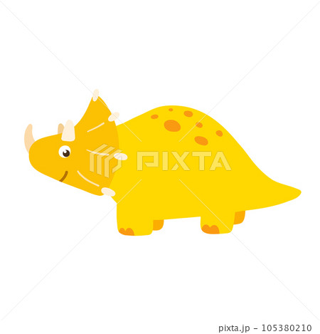 Cute little baby dinosaur. Vector colorful illustration isolated on white background for kids 105380210