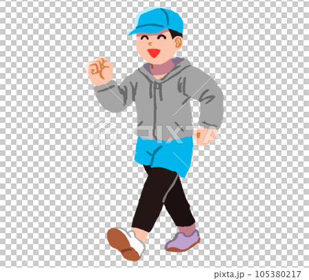 smiling man walking smiling man walking 105380217