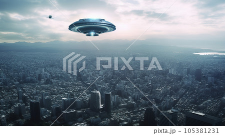 宇宙からの侵略者が大都市上空にやってきた