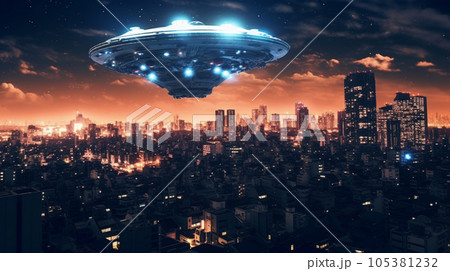 宇宙からの侵略者が大都市上空にやってきた
