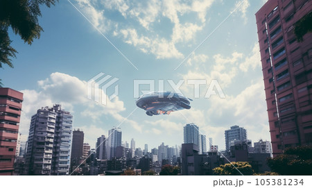 宇宙からの侵略者が大都市上空にやってきた