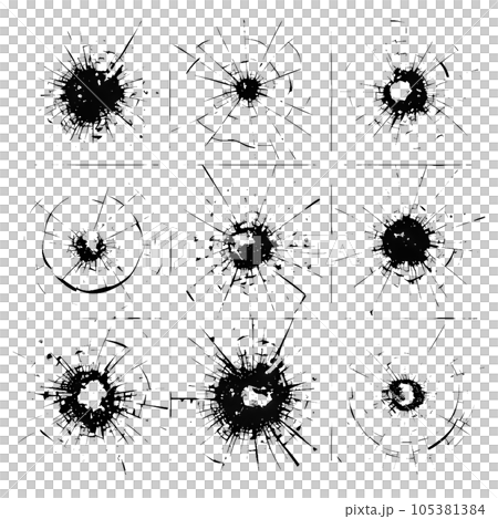様々な銃痕パターンコレクション 様々な銃痕パターンコレクション 105381384