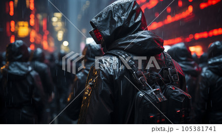 ブレードランナーに登場しそうなサイバーパンクな都市風景