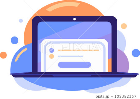 Hand Drawn laptop with email in flat style Hand Drawn laptop with email in flat style 105382357