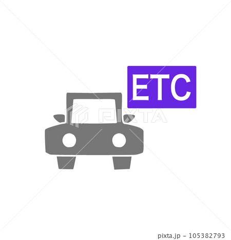 ETC搭載車両をイメージしたイラスト。ETC専用の車やレンタカーなどに使える絵 ETC搭載車両をイメージしたイラスト。ETC専用の車やレンタカーなどに使える絵 105382793