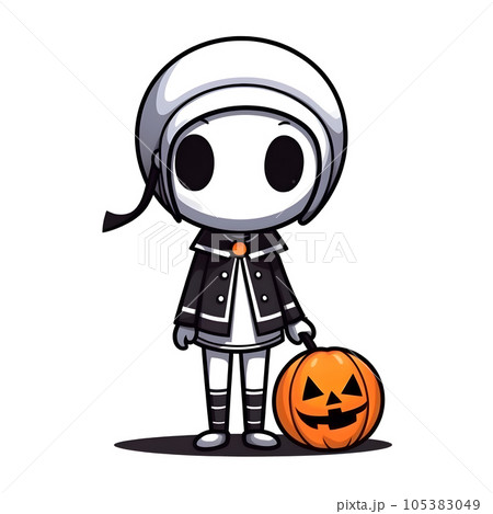halloween cute cartoon character style generative AI. 105383049