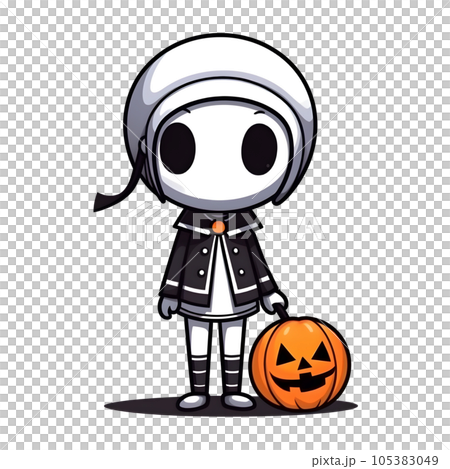 halloween cute cartoon character style generative AI. 105383049