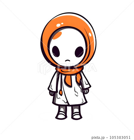 halloween cute cartoon character style generative AI. 105383051