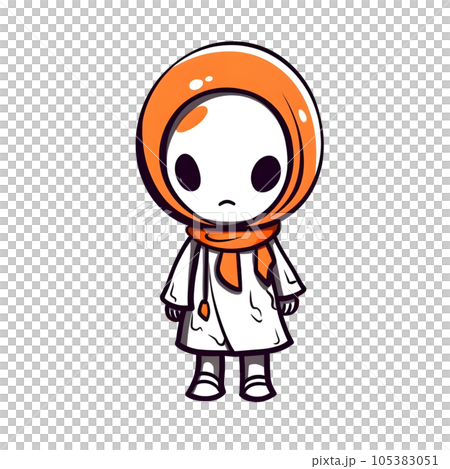 halloween cute cartoon character style generative AI. 105383051