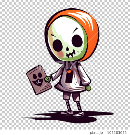 halloween cute cartoon character style generative AI. 105383053