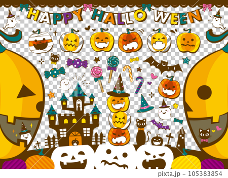 色々なカボチャのハロウィンイラストセット　 105383854