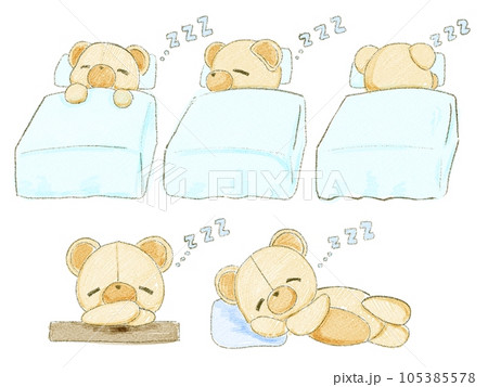 水彩クマころシリーズ~ぐっすりおやすみ①~ 105385578