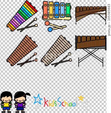 各種木琴簡單插圖向量素材集 105385683