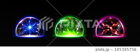 Realistic set of fortunetelling crystal balls 105385756