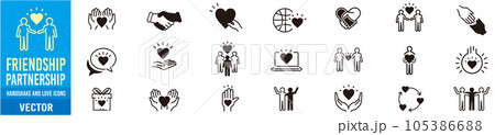 Friendship Partnership love line icons.  105386688