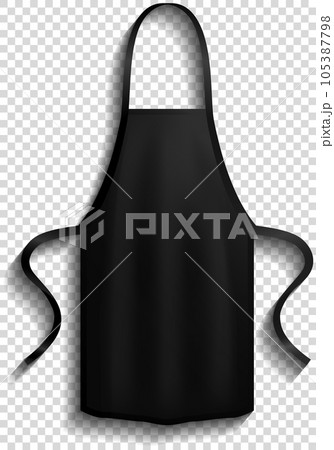 Apron for cooking in kitchen and protection of clothes. Dark chef clothing with long straps 105387798