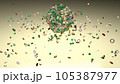 Abstract 3D image awash in captivating shades of green yellow 105387977