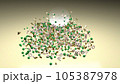 Abstract 3D image awash in captivating shades of green yellow 105387978