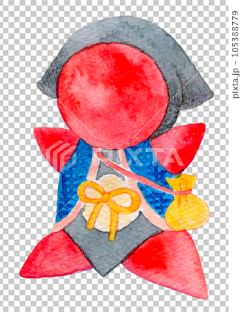 Sarubobo folk toy watercolor illustration 105388779