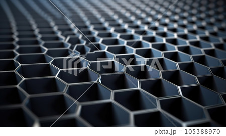 Graphene honeycomb patch seen through a microscope. Graphene honeycomb patch seen through a microscope. 105388970