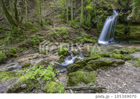 Hajsky waterfall, National Park Slovak Paradise, Slovakia 105389070