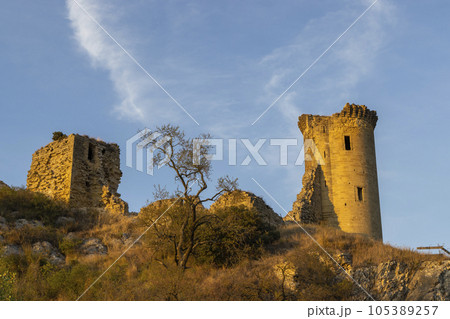 Chateau de Hers ruins near Chateauneuf-du-Pape, Provence, France 105389257