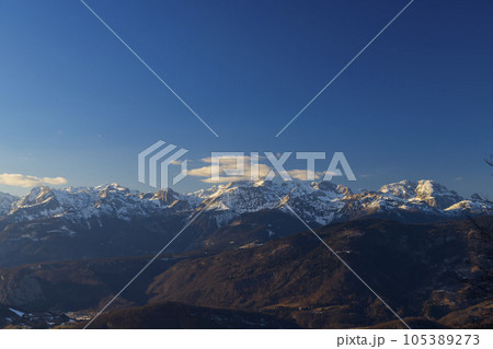 Winter landscape with Triglav peak, Triglavski national park, Slovenia Winter landscape with Triglav peak, Triglavski national park, Slovenia 105389273
