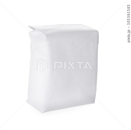 Pack of flour isolated on white. Mockup for design Pack of flour isolated on white. Mockup for design 105391585