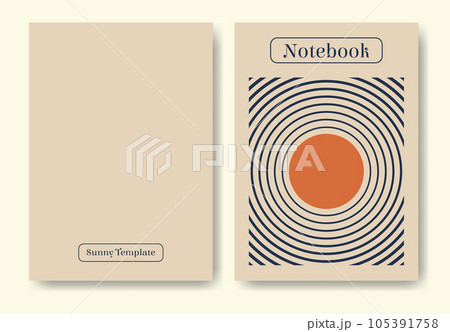 Minimalistic geometric notebook cover design, vector template Minimalistic geometric notebook cover design, vector template 105391758