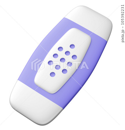 3d adhesive plaster cartoon isolated. medical equipment, 3d render illustration 105392231