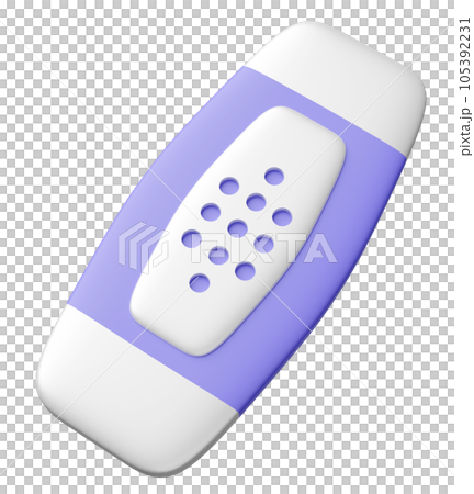 3d adhesive plaster cartoon isolated. medical equipment, 3d render illustration 105392231