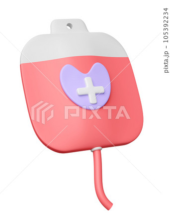 3d blood bag isolated. 3d render illustration 105392234