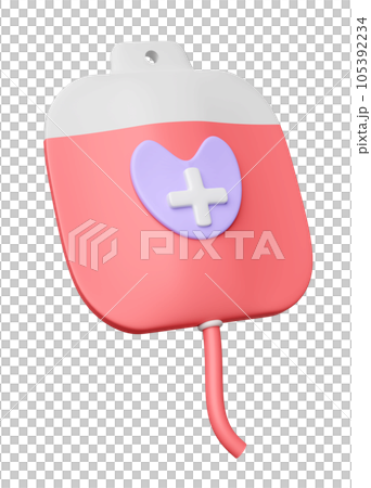 3d blood bag isolated. 3d render illustration 105392234