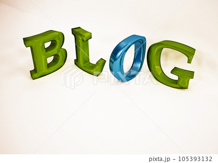 Three-dimensional inscription Blog. 3D illustration. Three-dimensional inscription Blog. 3D illustration. 105393132