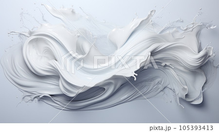 白い油絵の具を白い紙に盛り付けた背景画像：精緻CG