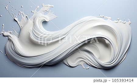 白い油絵の具を白い紙に盛り付けた背景画像：精緻CG