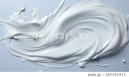 白い油絵の具を白い紙に盛り付けた背景画像：精緻CG