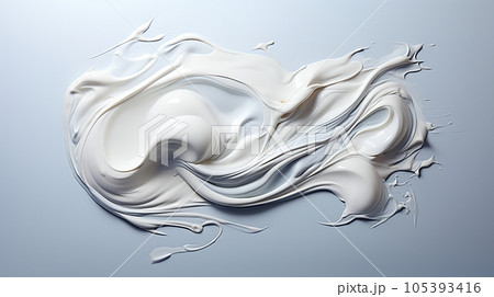 白い油絵の具を白い紙に盛り付けた背景画像：精緻CG