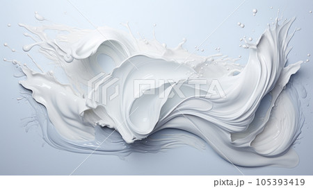 白い油絵の具を白い紙に盛り付けた背景画像：精緻CG