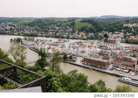 A beautiful authentic city located between three rivers in a medieval baroque style 105393500
